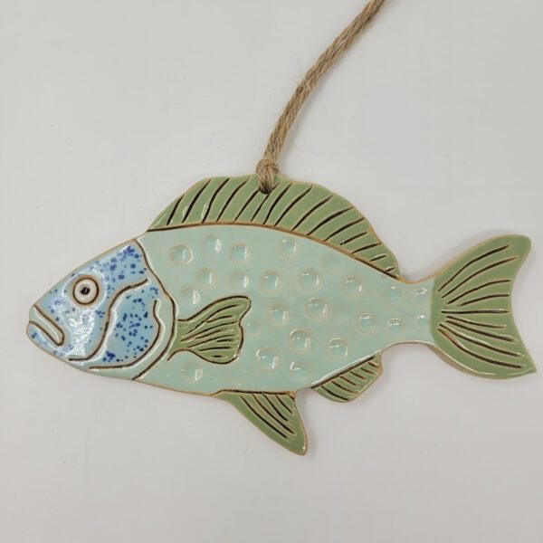 Bunter Fisch Deko-Anhänger, Gartendeko aus Keramik – Bild 2