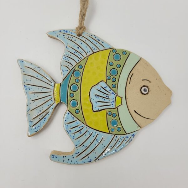 Bunter Fisch Deko-Anhänger, Gartendeko aus Keramik – Bild 3
