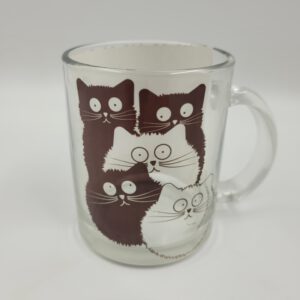Glastasse mit Katzenmotiv – beidseitig bedruckt