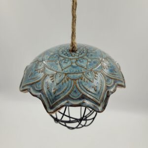 Meisenknödelhalter Keramik mit Mandala-Muster – handgetöpfert & wetterfest