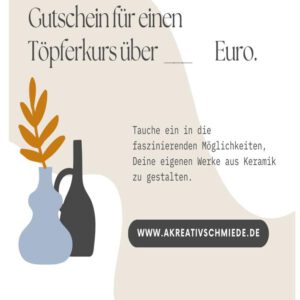 Gutschein zum Ausdrucken frei wählbarer Betrag Akreativschmiede